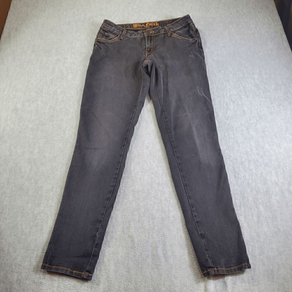 Blue Faith Jeans Womens 6 Black Skinny Straight Leg Denim